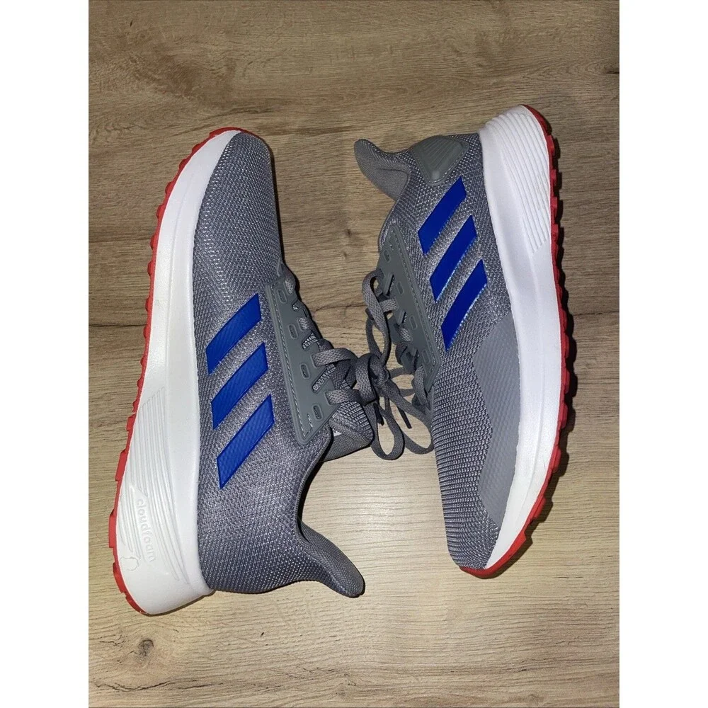 Adidas Duramo 9 K Youth Running Shoes Size 6 Grey Blue Red EE6924 NWB